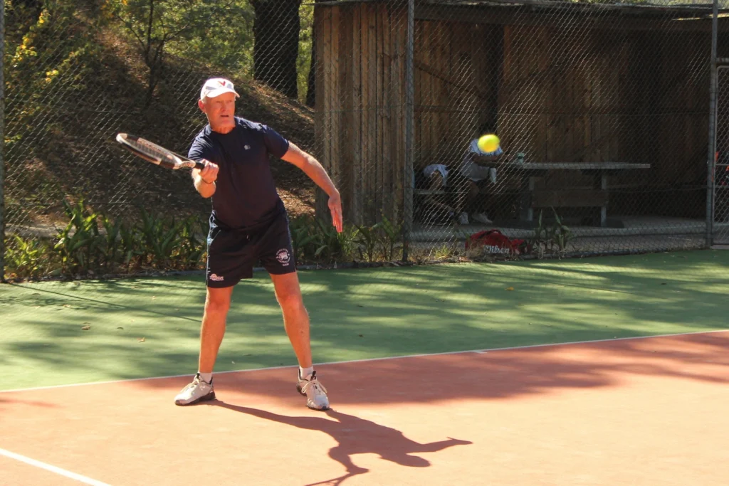 Simon Dodd playing in the Mixed Doubles Championship